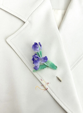 绘此间【鸢尾花】蚕丝线手工制作绒花胸针百搭日常礼物