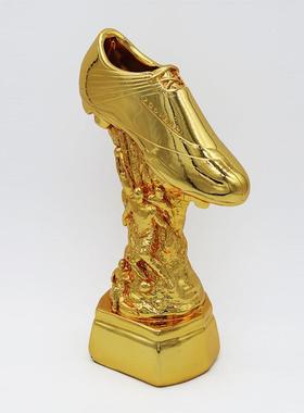 新款足球奖杯金靴奖支持刻字树脂工艺品球员射手奖杯酒吧会所摆件