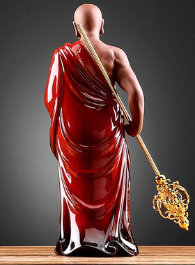 极速地藏王菩萨中式居家办公室y玄关茶道佛堂陶瓷佛像供奉礼品桌