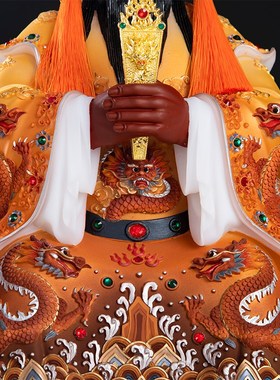 极速广济龙王爷神像汉白玉彩绘镶宝龙五爷菩萨像家用供.奉有求必