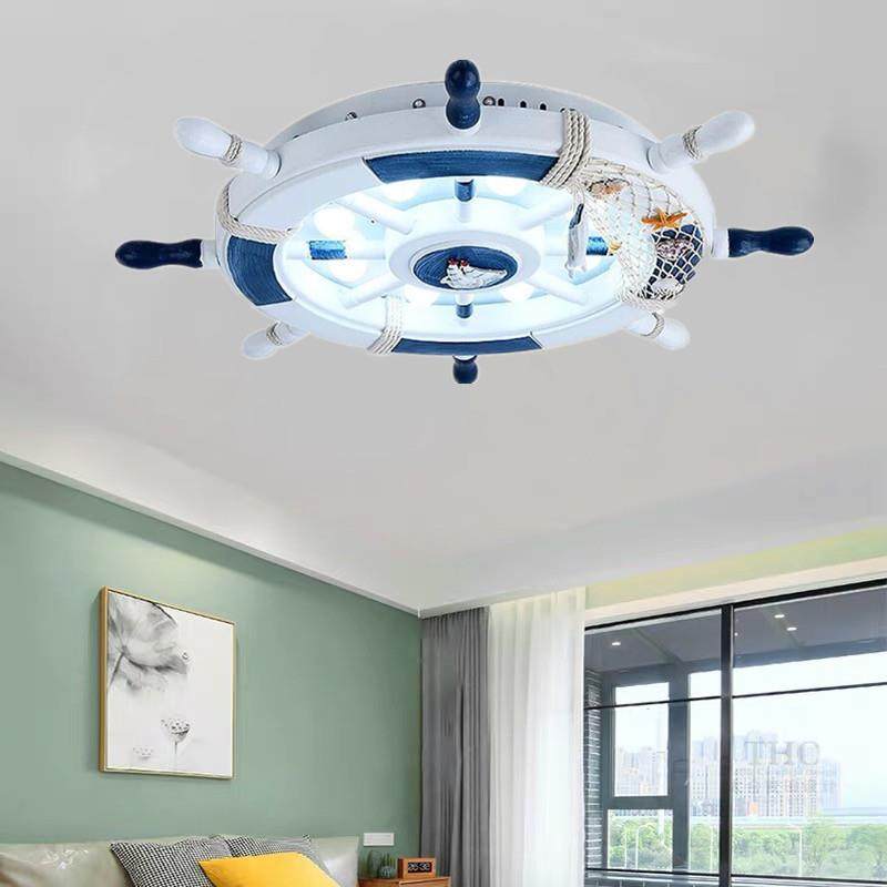 创意舵吸顶灯儿童房灯地中海LED护眼灯卡通卧室灯书房灯,淘宝优惠券,粉丝福利购,淘宝优惠卷
