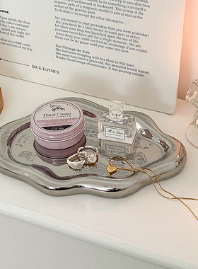 新品ins风香薰首饰展示盘v 家用简约陶瓷盘玄关钥匙收纳盘装饰托