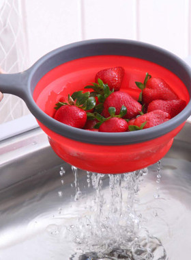 极速Foldable Silicone Colander FruDit Vegetable Washing Bask