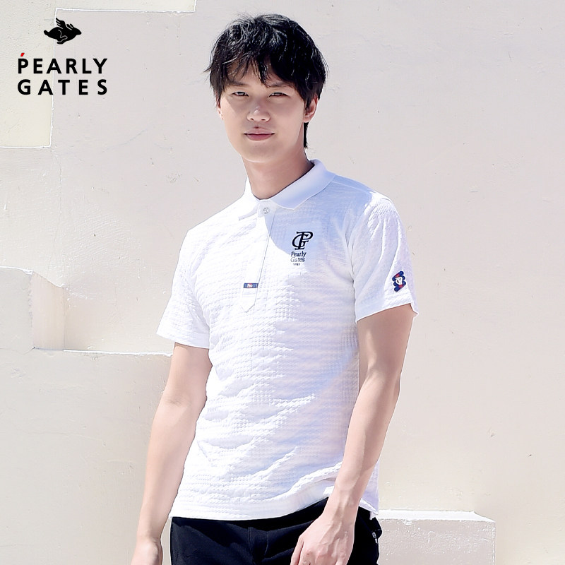 PearlyGates高尔夫男士服装PG夏季日本制短袖T恤时尚透气款polo衫