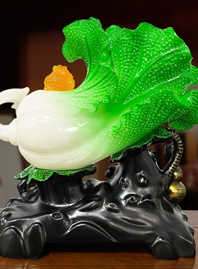 新品汪财福白菜客厅m电视柜酒柜桌面摆件工艺品店铺家居装饰品开