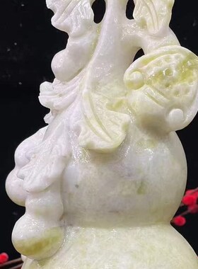 极速天然蓝田玉葫芦m摆件中式客厅家居玄关装饰品办公室桌面玉雕