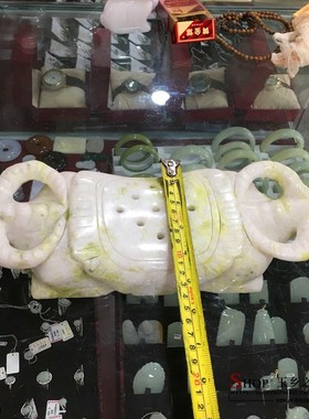 极速天然岫玉牛头枕头摆件家居玄关客厅酒柜卧室S办公室工艺品礼