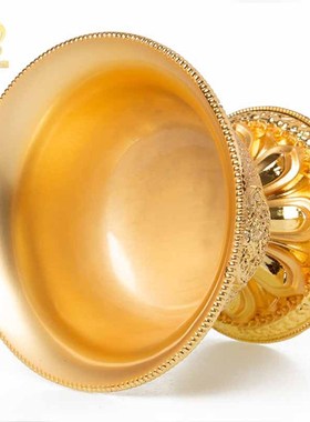 速发藏传用杯八吉祥净水品 雕花高脚杯西杯家用供水藏圣水碗装饰