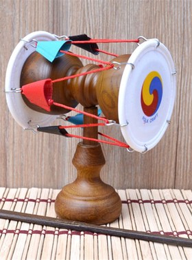 韩国民俗工艺品韩国圆鼓s腰鼓摆件挂鼓朝鲜族工艺品摆件吉祥平安
