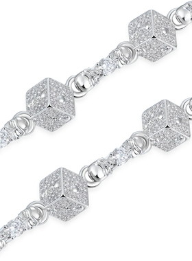 APORRO 骷髅骰子10mm小众设计感项链裤链 百搭轻奢小众潮流送礼