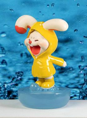 卡通可爱兔子摆件治愈情绪桌面车载装饰品儿童生日礼物送女生女友