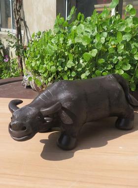 宜兴紫砂茶壶名家正品手工雕塑生肖属相水牛大摆件工艺品长33厘米