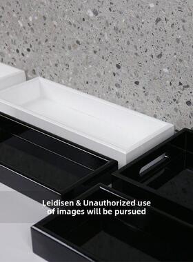 中式样板房间卫浴托盘烤漆垫盘摆件设计师款别墅酒店软装配饰品