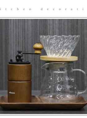 售楼处吧台水吧咖啡软装摆件样板房橱柜咖啡豆壶手动研磨机饰品