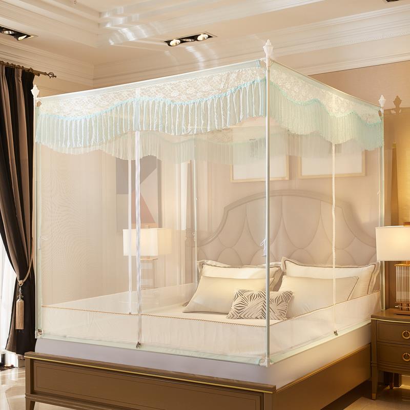 外穿T型拉链蚊帐三开门婴儿防摔卧室1.8m宝宝家用全底方帐1米35床 - 图2