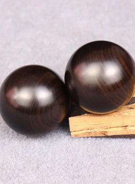 乌木紫光檀手球红木锻炼老人檀木手把件手转球手球无漆