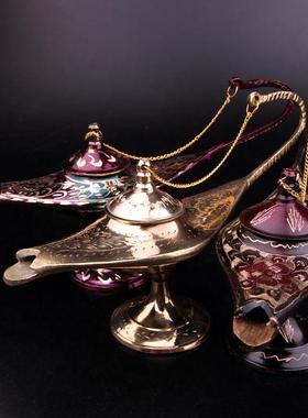 热销巴基斯坦手工铜器阿拉丁神灯玄关居家酒店摆件创意铜灯工艺品