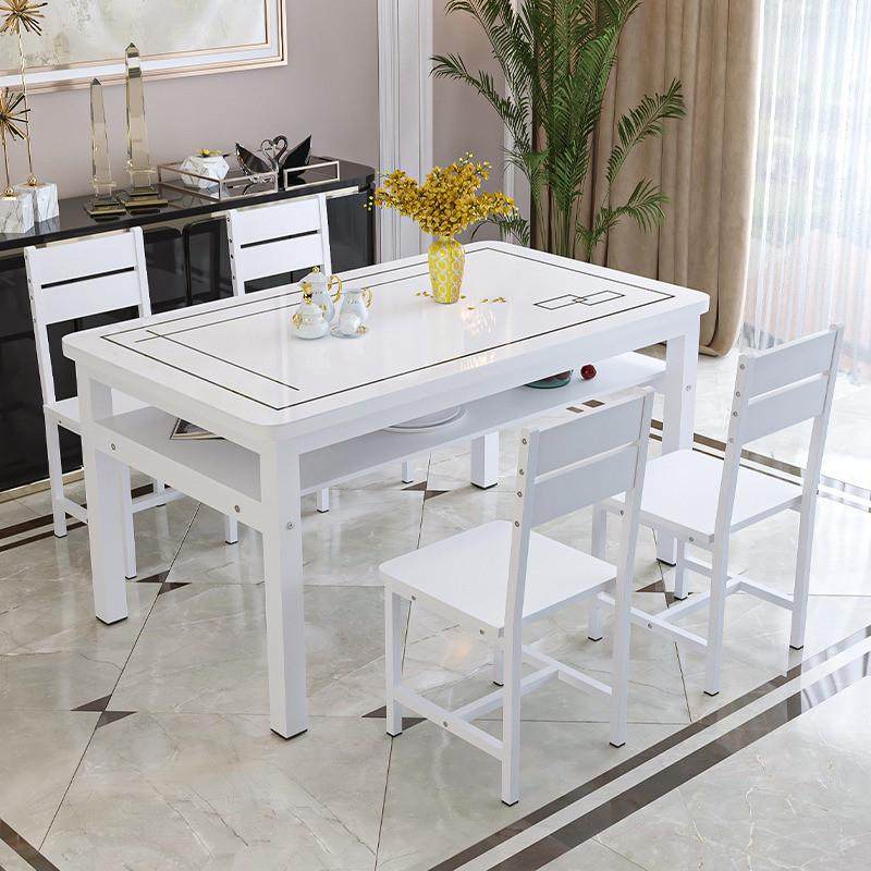 新疆包邮钢化玻璃餐桌椅组合双层吃饭桌子桌椅餐厅客简约小户型家,淘宝优惠券,粉丝福利购,淘宝优惠卷