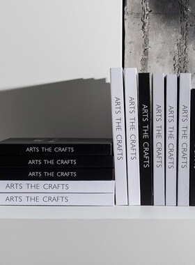 新品书房客厅样板间n别墅售楼处软装摆件内页黑白可翻页书道具装