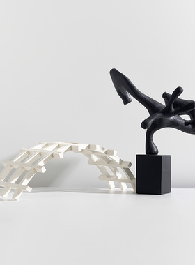 新品装饰推荐井字拱形摆件树脂镂空立体家居样板房客厅Z书柜玄关