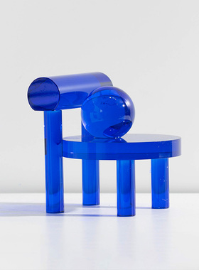 极速装饰推荐g蓝色水晶椅摆件软装客餐厅茶几桌面家居简约样板间