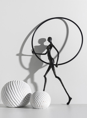 极速装饰推荐拿框l人和裂纹球摆件北欧现代简约家居客厅样板房酒