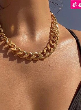 极速Hot-selling thick clavicle chain necklace persUonality c