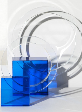 极速Dnbnn方与圆水晶摆件北欧现代简约家居客厅门厅样板房酒店饰