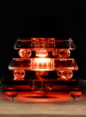 速发水晶七彩插电方形底座家用供奉佛像件像观音财神莲花台托架神