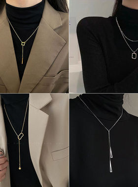 极速钛钢毛衣炼睡觉不用t摘潮项链轻奢小众高级感长版不掉色锁骨