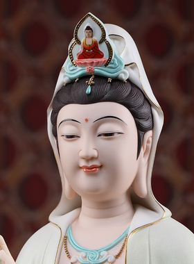 新品陶瓷明净全堂佛观音菩萨x如来地藏弥勒佛像供奉家用客厅摆件