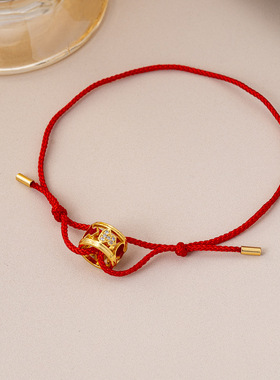 新款镂空红葫芦红绳手链女款时尚百搭保色轻奢小众设计感红色手绳