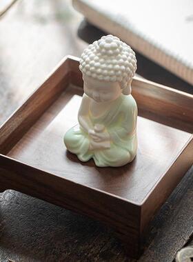 久造禅意大日如来佛系小摆件家居陶瓷佛像车载佛祖茶宠装饰品礼物