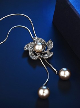 极速2021跨境新品 韩版时尚旋转风车简约百搭毛T衣链服饰长版吊坠