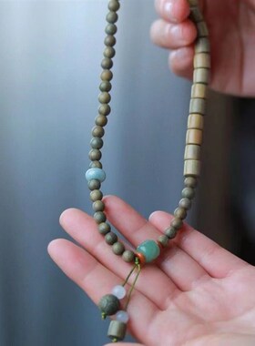 新品静心正宗阿根廷绿檀木u佛珠双圈手串浓香型文玩念珠女士小清