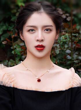 极速吊坠女 配饰 项链 百w搭 简约干燥花真花玫瑰花短款颈炼脖炼
