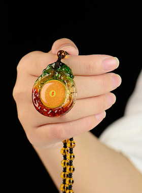 极速新款如意楞严咒六字真言大随求心经I九宫八卦琉璃吊坠挂件咒