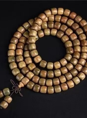 新品正宗绿檀沉香檀香木手串108颗老型桶珠佛珠手链子8Ymm男女情