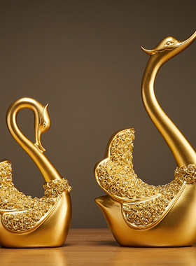 极速北欧式天鹅小摆件一对北欧家居客厅酒柜电视柜U隔断装饰品新