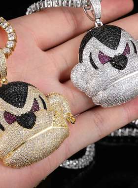 极速Hip-hop copper inlaid zircon steet gorilla pendantZ real