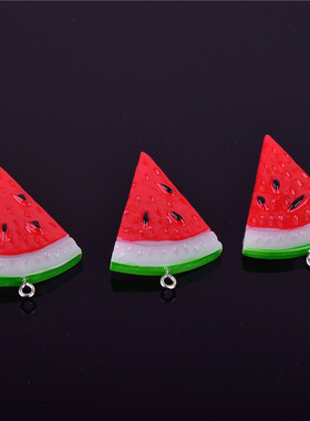 极速10pcse/pack  28x14mm Fruit Watermelon Resin Charms for E