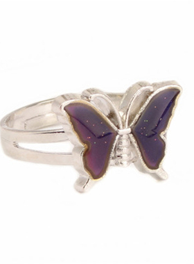 极速Butterfly Mood Ring Color ChangEe Adjustable Emotion Fee