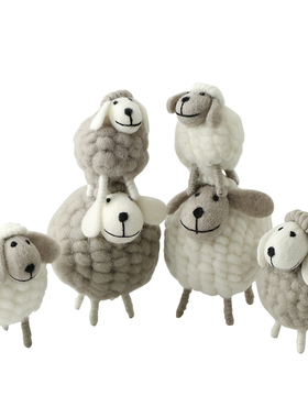 极速可爱毛毡小羊肖恩摆件u装饰品桌面儿童房工位少女书桌小摆饰