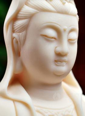 戴玉堂陶瓷汉白玉瓷观音菩萨随身小号佛像车摆件车载汽车车内装饰