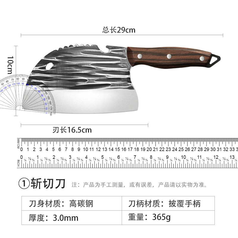 菜刀家用手工锻打鱼头刀两用刀斩切刀锋利杀鱼刀厨房砍骨头刀具 - 图3