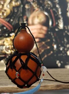 仿古天然酒葫芦网兜装酒水可装热水挂件随身酒壶户外古风礼物道具