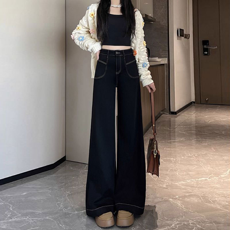 【牛仔系列】韩系时尚牛仔背小众显瘦半身裙高腰牛仔裤阔腿裤xy