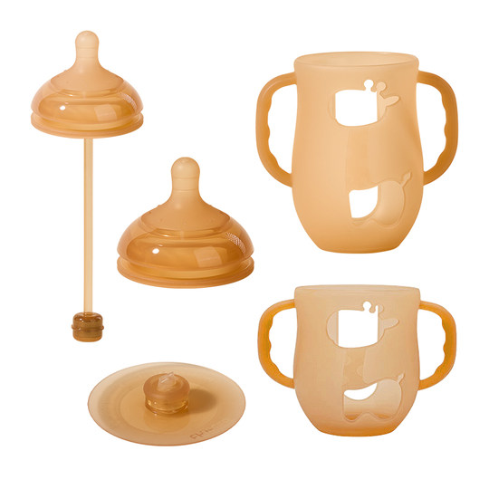 Geien is suitable for Shixi 100-day bottle accessories, glass bottle, baby bottle, anti-fall cover, protective cover, pacifier, gravity ball, straw
