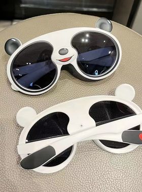 极速儿童眼镜太阳镜男童女童防紫外线眼镜M宝宝可爱熊猫遮阳镜硅