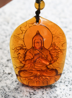 极速禅悦佛e艺古法琉璃宗喀巴大师精品吊坠佛牌男士女士通用项链